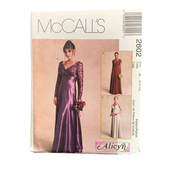 McCalls 2602 Alicyn Exclusive Dress Pattern Size 6-10 Womens Evening Bridal Gown - Picture 1 of 2